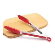 Pegador Silicone Pegador De Churrasco Salada Com Trava Inox Foto mini  2