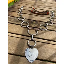 Peitoral Argolado Peiteira Inox Detalhe Em Coração Premium Foto mini 1