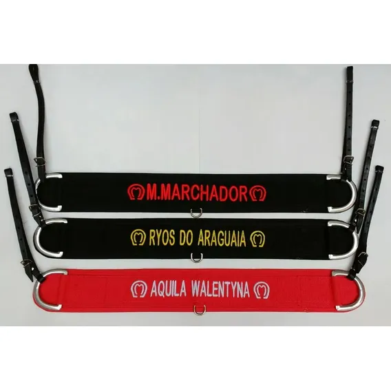 Peitoral Personalizado Para Cavalos - Bordado A Sua Cor Preto E Vermelho Foto 1