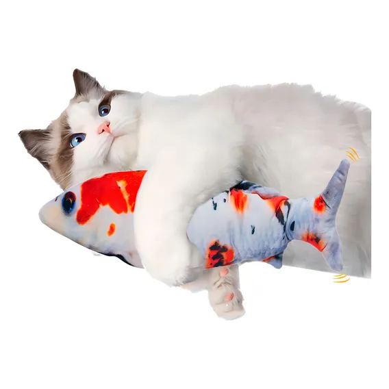 Peixe Que Mexe Elétrico Brinquedo Pet Usb Pet Gato Cachorro Foto 1