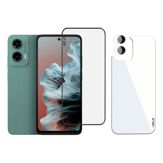 Pelicula 3d Vidro P/ Moto G55 + Pelicula Traseira + Pel Cam Foto 1