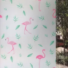 Pelicula Adesivo Eletrostatica Vidro Jateado Flamingo Folha Cor Transparente Foto mini 1