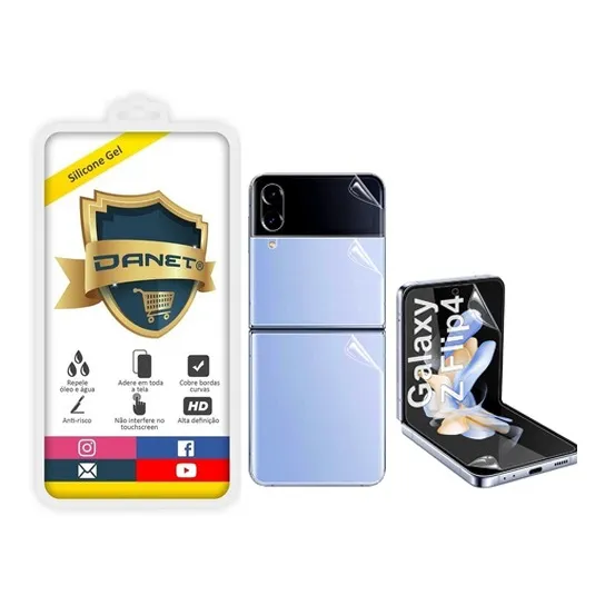 PelĂcula De Gel FlexĂvel Frente E Verso Galaxy Z Flip 4 5g Foto 1
