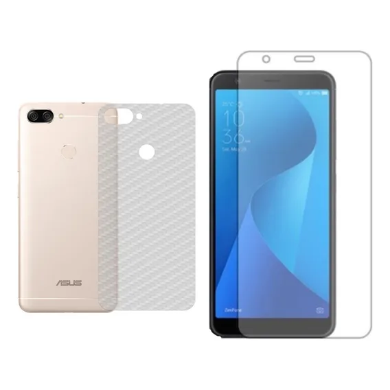 Película + Fibra De Carbono Para Zenfone Max Plus M1 Foto 1