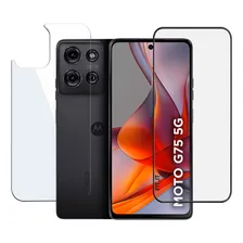 Película Hidrogel Traseira + Película 3d Vidro P/ Moto G75 Foto  mini 1