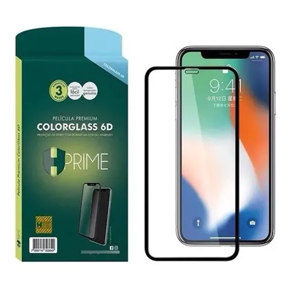 Pelicula Hprime 6d Colorglass P/ iPhone X / Xs / 11 Pro Foto 1