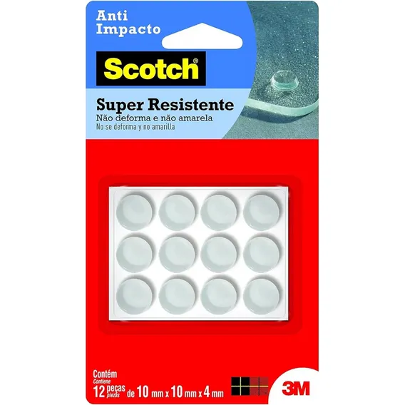 PelĂcula Protetor Anti Impacto Gota Silicone Scotch 3m MĂ©dio 10x10x4mm 12 Unidades Foto 1