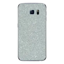 Pelicula Skin Adesivo Glitter Prata Galaxy S7 Edge Foto  mini 1