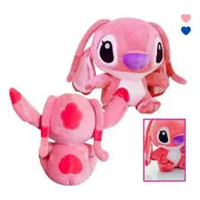 Pelúcia Angel Lilo E Stitch Disney 45cm Antialérgico Rosa Foto mini  2