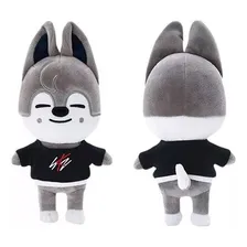 PelĂșcia Skzoo Personagem Wolf Chan Stray Kids Cartoon 20cm Cor Cinza Foto mini 1