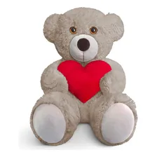 Pelúcia Urso Teddy Urso Pelucia 50cm Coração Aleplush avelã tamanho 50x27cm Foto mini 1