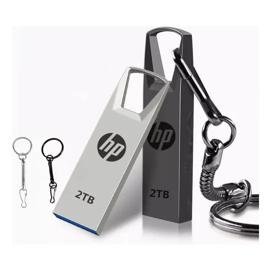 Pen Drive 2tb (2000gb) Hp + Adaptadores De Brinde. Cor Cinza Foto 1