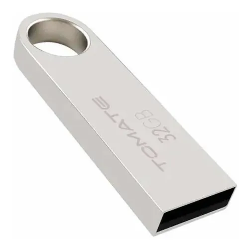 Pen Drive 32 Gigas Tomate Mpd-0032 Plug In,chaveiro,metal Cor Prateado Liso Foto 1