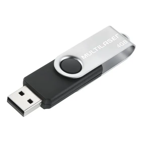 Pen drive twist Multilaser 4gb Usb preto Pd586 leitura 10mbs Foto 1