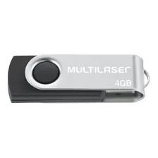 Pen drive twist Multilaser 4gb Usb preto Pd586 leitura 10mbs Foto mini 4