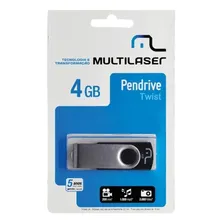 Pen drive twist Multilaser 4gb Usb preto Pd586 leitura 10mbs Foto mini 3