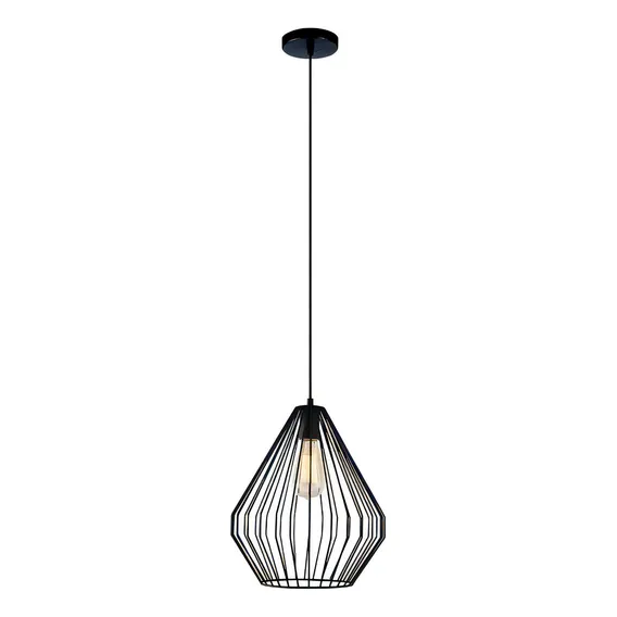 Pendente Aramado Cromus 1l E27 De Metal Preto 30x38,2 Cm Foto 1