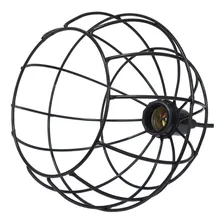 Pendente Aramado Globo + Lâmpada Lustre Retrô Preto Foto mini 4