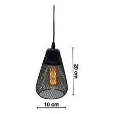 Pendente Cage Luminária Industrial Gaiola Aramado E27 Gmh Cor Preto Foto mini  2