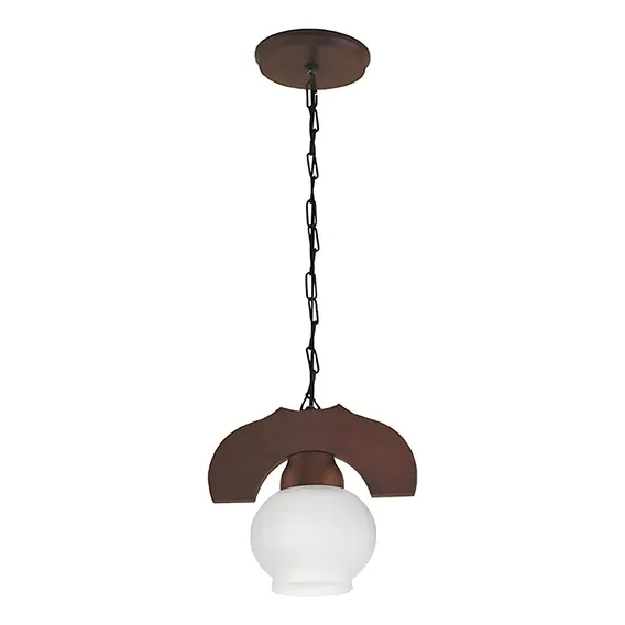 Pendente Canga Rústico Envelhecido Lustre 1 Lâmp Muller 301e Foto 1