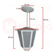 Pendente Colonial Sextavada Grande Ideal Iluminação Branca Foto mini  2