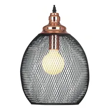 Pendente Copper Metal Cobre E Preto 1e27 41cm Xn003 Bella Foto mini 1