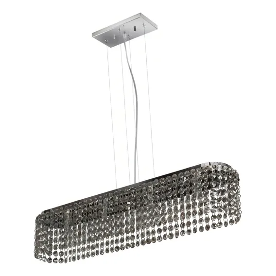 Pendente Cristal Retangular 60x13x11,5cm 4 Lâmpadas G9 Foto 1