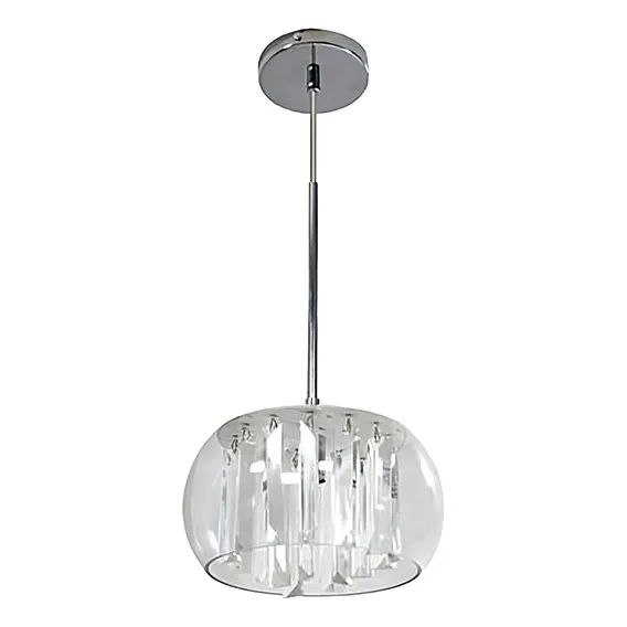 Pendente Cristal Transparente Bella Soho 22cm Hu6422p Cromado 110V/220V Foto 1