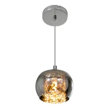 Pendente Cuba Cromada Cristal K9 Ø13cm Lavabo / Sala St1225 Voltagem 110v/220v (bivolt Foto mini 1