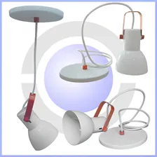 Pendente Direcionavel Em Aluminio - Bocão Cor Branco/Cobre 110V/220V Foto mini  2