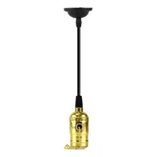 Pendente Dourada Retrô C/ Interruptor Corrente E Canopla Cor Dourado 110V/220V Foto  mini 1