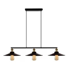 Pendente Industrial Trio 26cm Retro Vintage - Sem Lampada Estrutura Preto/ouro Velho 110v/220v Foto mini 1
