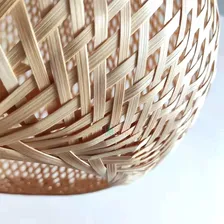 Pendente Lâmpada Led Rustico Lustre Pequeno Bambu Artesanal Estrutura Amarelo Foto mini 4