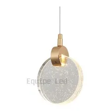 Pendente Luminária Cristal Bolhas Led 7w 3500k Led Estrutura Dourado Foto mini 4