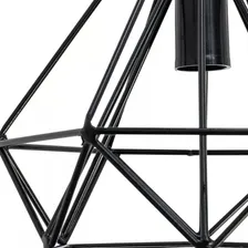 Pendente Luminária Lustre Aramado Diamante - Preto Foto mini  2