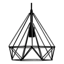 Pendente Luminária Lustre Aramado Diamante - Preto Foto mini  3