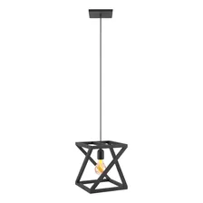 Pendente Luminária Quadrada Industrial Preto Foto  mini 1
