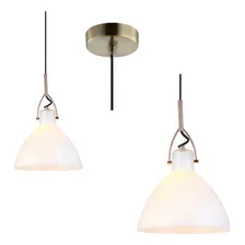 Pendente Lustre Bar Industrial Vidro Metal Ouro Velho Bella Foto mini 2