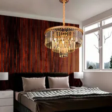 Pendente Lustre Cristal Legitimo Clássica Sala Jantar Quarto Cor Dourado Foto mini  2