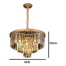 Pendente Lustre Cristal Legitimo Clássica Sala Jantar Quarto Cor Dourado Foto mini 4
