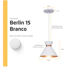 Pendente Lustre Luminária Berlim 15cm Branco Foto mini 4