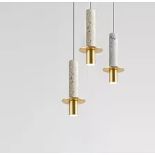 Pendente Lustre Mármore Branco E Dourado 110V/220V Foto mini 4