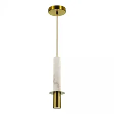 Pendente Lustre Mármore Branco E Dourado 110V/220V Foto mini 1