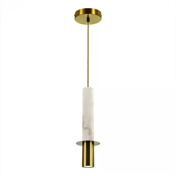 Pendente Lustre Mármore Branco E Dourado 110V/220V Foto 1