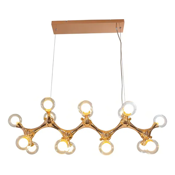 Pendente Lustre Molécula Cobre P/ 16 Lampadas 27x90cm St1298 Cor Cobre Brilho 110V/220V (Bivolt) Foto 1