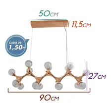 Pendente Lustre Molécula Cobre P/ 16 Lampadas 27x90cm St1298 Cor Cobre Brilho 110V/220V (Bivolt) Foto mini 2