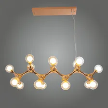 Pendente Lustre Molécula Cobre P/ 16 Lampadas 27x90cm St1298 Cor Cobre Brilho 110V/220V (Bivolt) Foto mini 3