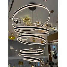 Pendente Lustre Pé Direito Duplo Metal Mansão Marrom Luxo Foto mini 3