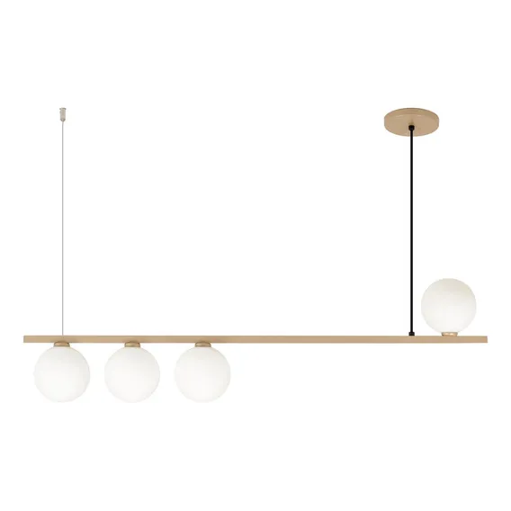 Pendente Lustre Reto Jabuticaba 4 Globos Vidro Champagne Foto 1