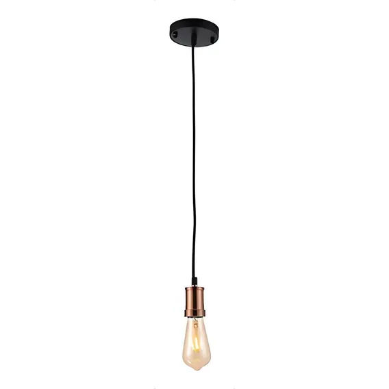 Pendente Lustre Thomas Edison FumĂȘ 1 LĂąmpada Cor Preto 110v Foto 1
